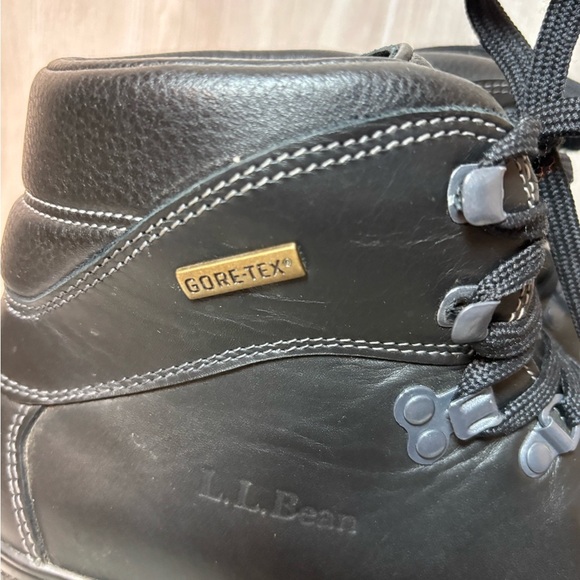 L L Bean Black Leather Gore Tex Ankle Boots - Picture 6 of 10